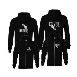 Bonnie Clyde páros zippzáras kapucnis pulóver