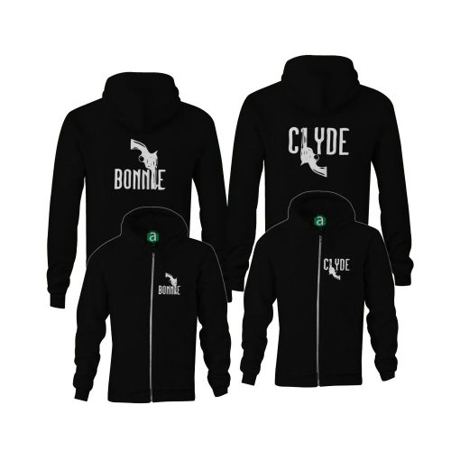 Bonnie Clyde páros zippzáras kapucnis pulóver