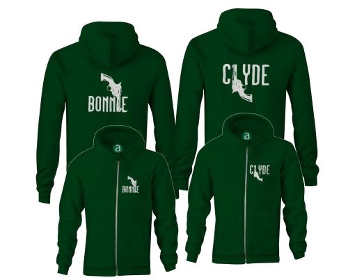 Bonnie Clyde páros zippzáras kapucnis pulóver