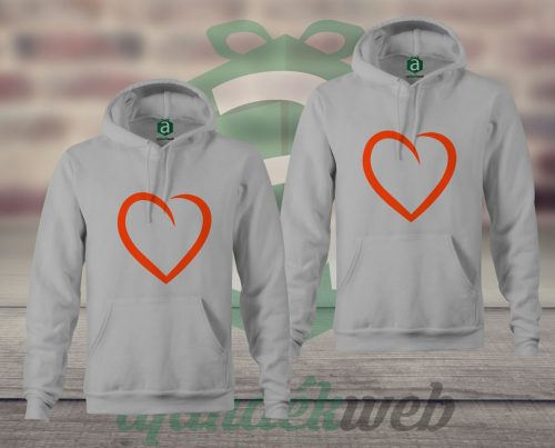 Szíves páros kapucnis pulóver