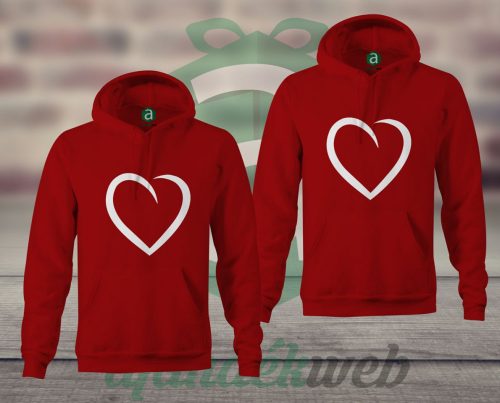 Szíves páros kapucnis pulóver