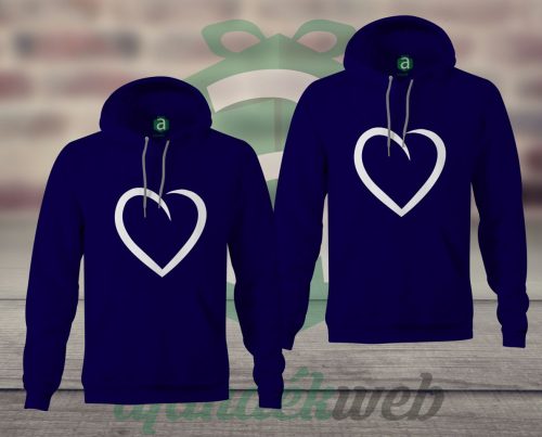 Szíves páros kapucnis pulóver