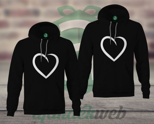 Szíves páros kapucnis pulóver