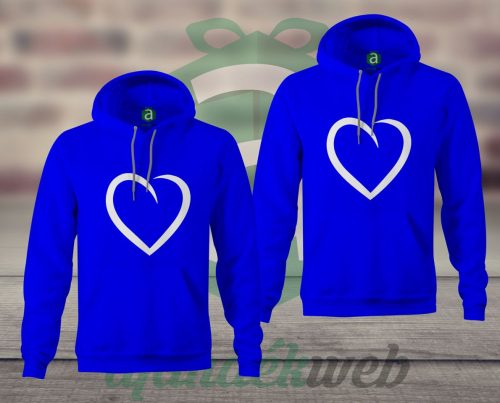 Szíves páros kapucnis pulóver