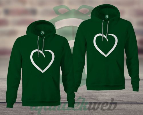 Szíves páros kapucnis pulóver