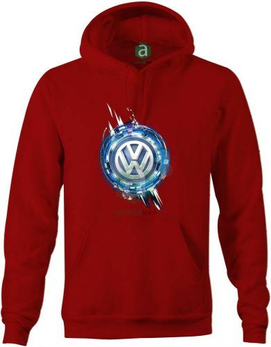 Volkswagen 2 meggypiros kapucnis pulóver