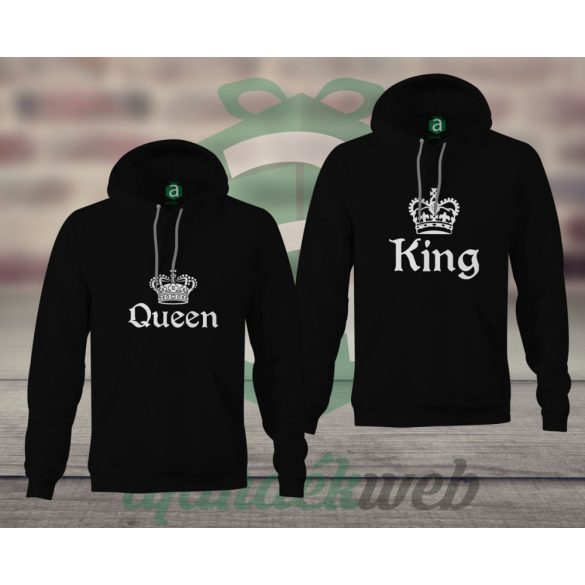 King Queen páros kapucnis pulóver