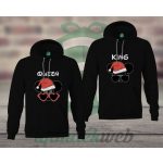 Queen King karácsonyi páros kaapucnis pulóver