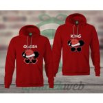 Queen King karácsonyi páros kaapucnis pulóver