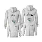 Best Friends páros zippzáras kapucnis pulóver
