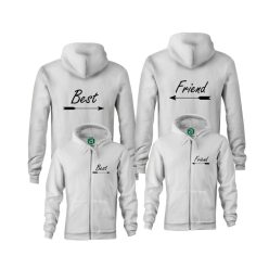 Best Freinds páros zippzáras kapucnis pulóver