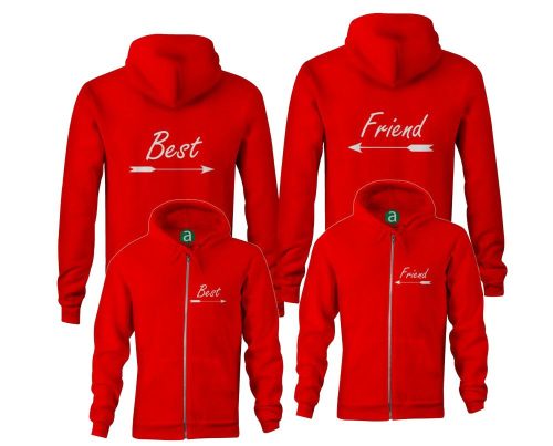Best Freinds páros zippzáras kapucnis pulóver