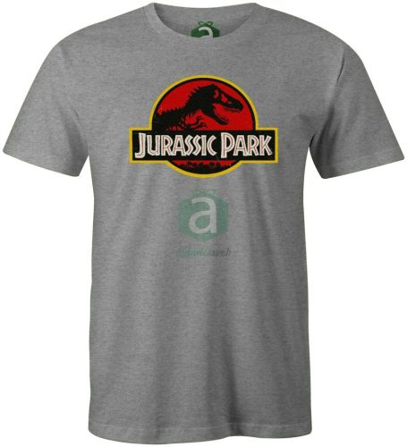 Jurassic Park karcolt S-es szürke póló