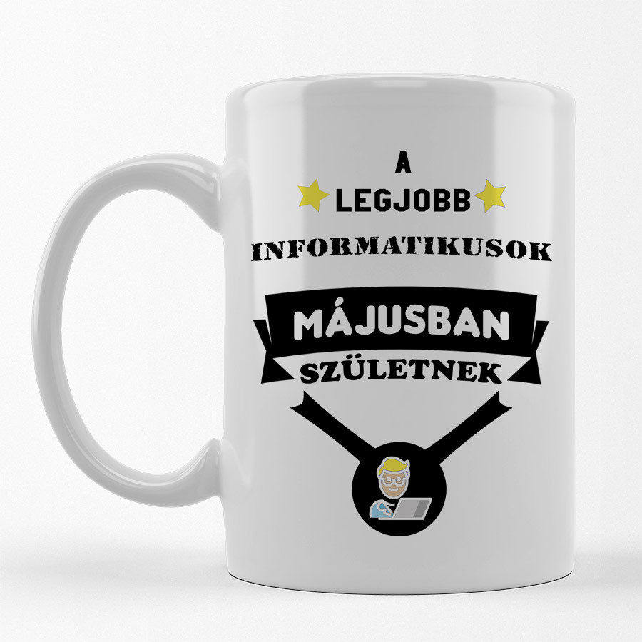 Bögre a legjobb informatikusok részére születési hónappal
