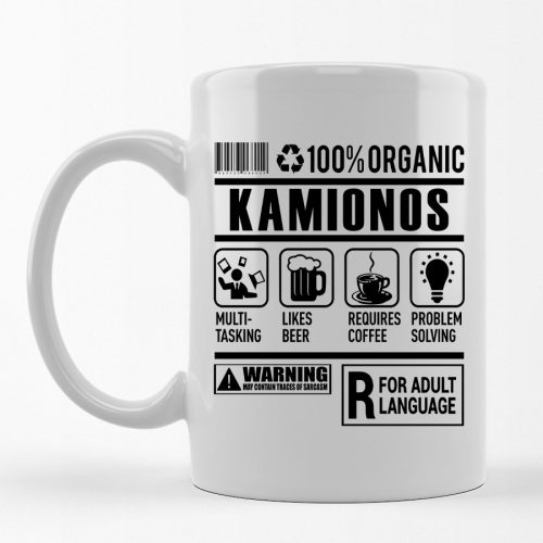 100% Organic Kamionos feliratos bögre