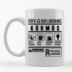 100% Organic Körmös feliratos bögre