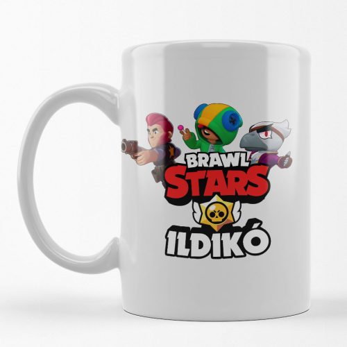 Brawl stars bögre saját névvel fehér színben