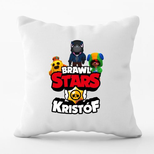 Brawl stars párna saját névvel fehér színben