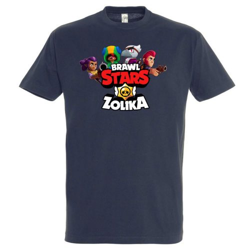 Brawl stars póló saját névvel sötétkék színben