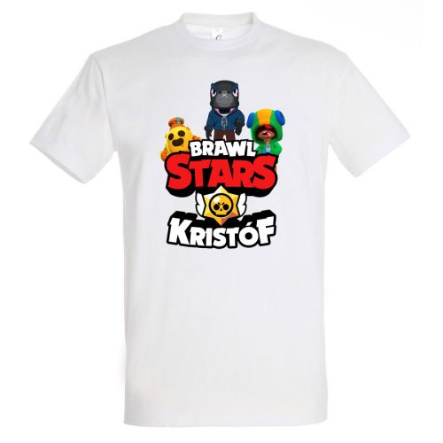 Brawl stars póló saját névvel fehér színben