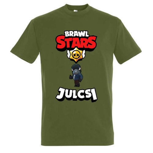 Brawl stars póló saját névvel khaki színben