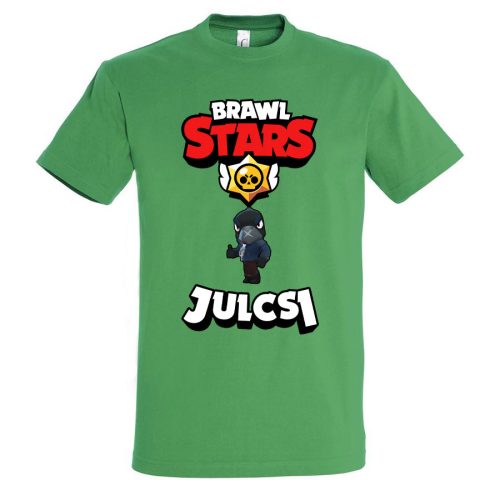 Brawl stars póló saját névvel zöld színben