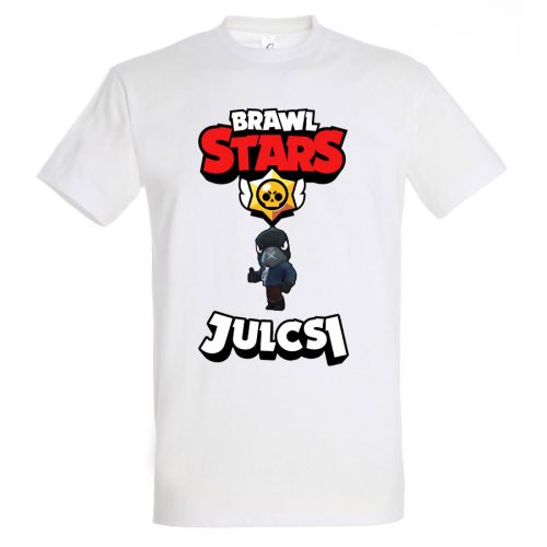 Brawl stars póló saját névvel fehér színben
