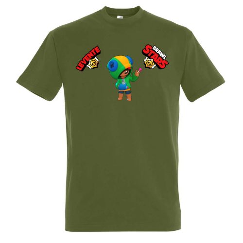 Brawl stars póló saját névvel khaki színben