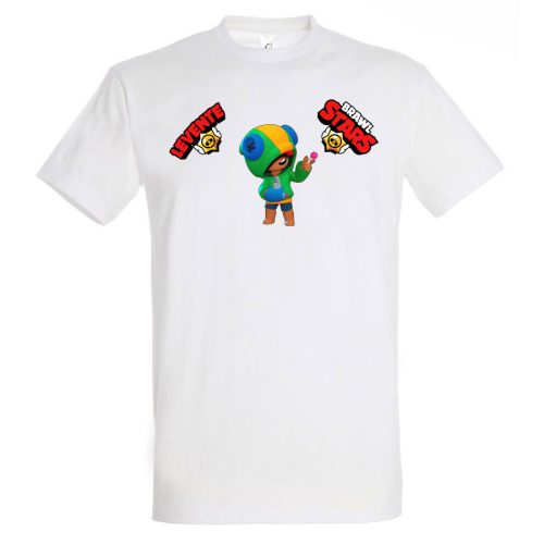 Brawl stars póló saját névvel fehér színben