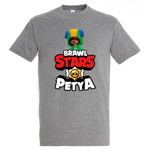 Brawl stars póló saját névvel szürke színben