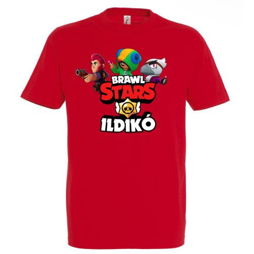 Brawl stars póló saját névvel piros színben