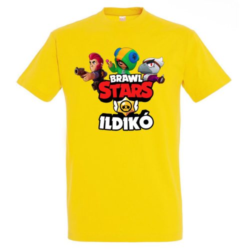 Brawl stars póló saját névvel sárga színben
