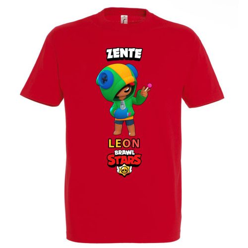Brawl stars póló saját névvel piros színben