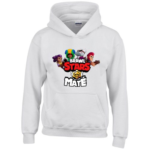 Brawl stars pulóver saját névvel fehér színben