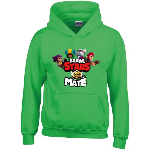 Brawl stars pulóver saját névvel zöld színben