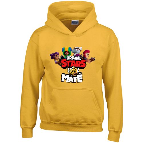 Brawl stars pulóver saját névvel sárga színben