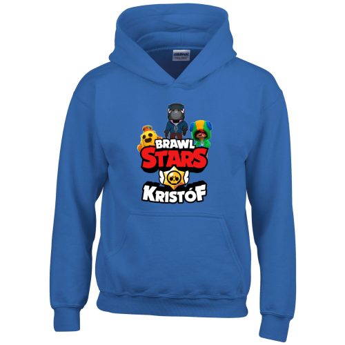 Brawl stars pulóver saját névvel kék színben