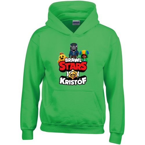 Brawl stars pulóver saját névvel zöld színben
