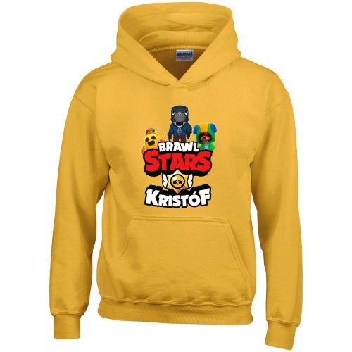 Brawl stars pulóver saját névvel sárga színben