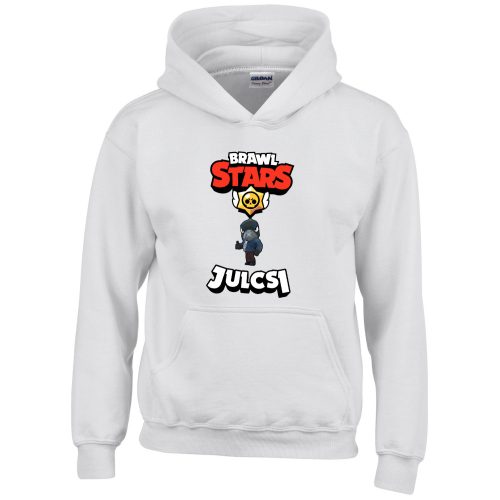 Brawl stars pulóver saját névvel fehér színben