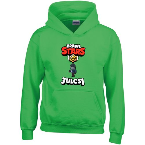 Brawl stars pulóver saját névvel zöld színben