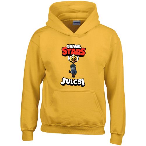 Brawl stars pulóver saját névvel sárga színben