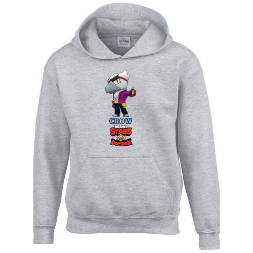 Brawl stars pulóver saját névvel szürke színben