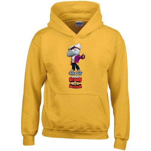 Brawl stars pulóver saját névvel sárga színben