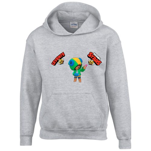 Brawl stars pulóver saját névvel szürke színben
