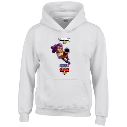 Brawl stars pulóver saját névvel fehér színben