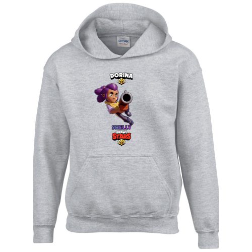 Brawl stars pulóver saját névvel szürke színben