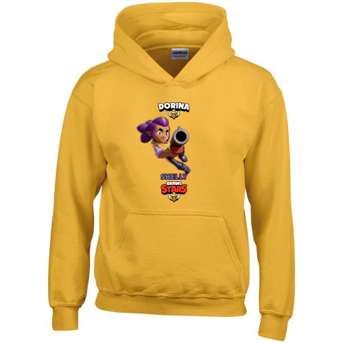 Brawl stars pulóver saját névvel sárga színben