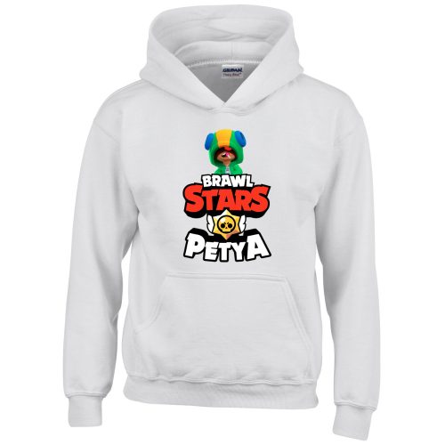 Brawl stars pulóver saját névvel fehér színben