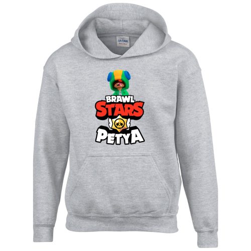 Brawl stars pulóver saját névvel szürke színben